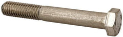 Made in USA - 3/8-16 UNC, 2-3/4" Length Under Head Hex Head Cap Screw - Grade 18-8 Stainless Steel, Uncoated, 9/16" Hex - Americas Industrial Supply