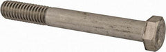 Made in USA - 3/8-16 UNC, 3" Length Under Head Hex Head Cap Screw - Grade 18-8 Stainless Steel, Uncoated, 9/16" Hex - Americas Industrial Supply