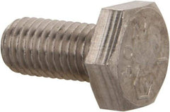 Made in USA - 1/4-28 UNF, 1/2" Length Under Head Hex Head Cap Screw - Grade 18-8 Stainless Steel, Uncoated, 7/16" Hex - Americas Industrial Supply