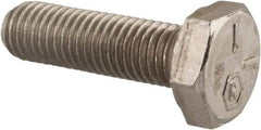 Made in USA - 1/4-28 UNF, 7/8" Length Under Head Hex Head Cap Screw - Grade 18-8 Stainless Steel, Uncoated, 7/16" Hex - Americas Industrial Supply