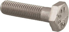 Made in USA - 1/4-28 UNF, 1" Length Under Head Hex Head Cap Screw - Grade 18-8 Stainless Steel, Uncoated, 7/16" Hex - Americas Industrial Supply