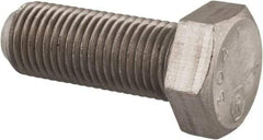 Made in USA - 3/8-24 UNF, 1" Length Under Head Hex Head Cap Screw - Grade 18-8 Stainless Steel, Uncoated, 9/16" Hex - Americas Industrial Supply
