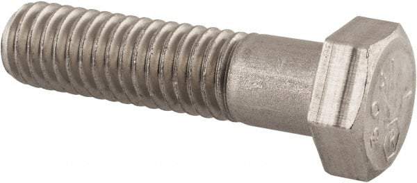 Made in USA - 3/8-24 UNF, 1-1/2" Length Under Head Hex Head Cap Screw - Grade 18-8 Stainless Steel, Uncoated, 9/16" Hex - Americas Industrial Supply