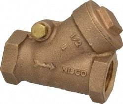 NIBCO - 1/2" Bronze Check Valve - Y-Pattern, FNPT x FNPT, 200 WOG - Americas Industrial Supply