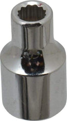 Proto - 1/2" Drive, Standard Hand Socket - 12 Points, 1-1/2" OAL, Alloy Steel, Chrome Finish - Americas Industrial Supply