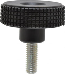 Elesa - 1.96" Head, Knurled Knob - Threaded Stem, Plastic - Americas Industrial Supply