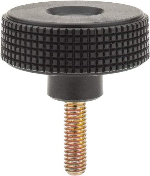 Elesa - 2.36" Head, Knurled Knob - Threaded Stem, Plastic - Americas Industrial Supply