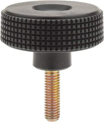 Elesa - 2.36" Head, Knurled Knob - Threaded Stem, Plastic - Americas Industrial Supply