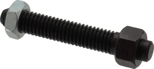 Jergens - 3/8-16 Thread, 9/16" Size, 2-1/2" Long, Black Oxide Coated, Low Carbon Steel Clamp Rest - 1-13/16" Thread Length, 11/32" Pin Diam x 5/32" Pin Height, 11/32" Nut Height - Americas Industrial Supply