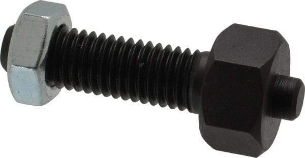 Jergens - 1/2-13 Thread, 7/8" Size, 2-3/8" Long, Black Oxide Coated, Low Carbon Steel Clamp Rest - 1-1/2" Thread Length, 11/32" Pin Diam x 3/16" Pin Height, 1/2" Nut Height - Americas Industrial Supply