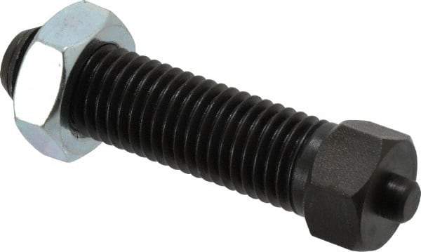 Jergens - 3/4-10 Thread, 7/8" Size, 3-1/2" Long, Black Oxide Coated, Low Carbon Steel Clamp Rest - 2-3/8" Thread Length, 11/32" Pin Diam x 3/16" Pin Height, 1/2" Nut Height - Americas Industrial Supply