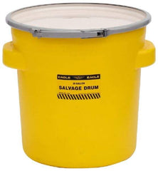 Eagle - 20 Gallon Capacity, Metal Lever Lock, Yellow Salvage Drum - 5 Gallon Container, 165 Lb. Capacity, Polyethylene, UN 1H2/X75/S Listing - Americas Industrial Supply