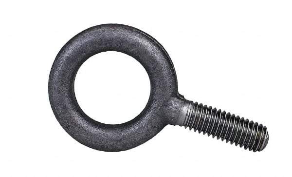 Gibraltar - 28,000 Lb Capacity, Steel, 1-3/4 - 5 Thread, Fixed Lifting Eye Bolt - Fully Threaded, 3-3/4" Shank, 3-3/4" Thread Length, No Shoulder - Americas Industrial Supply