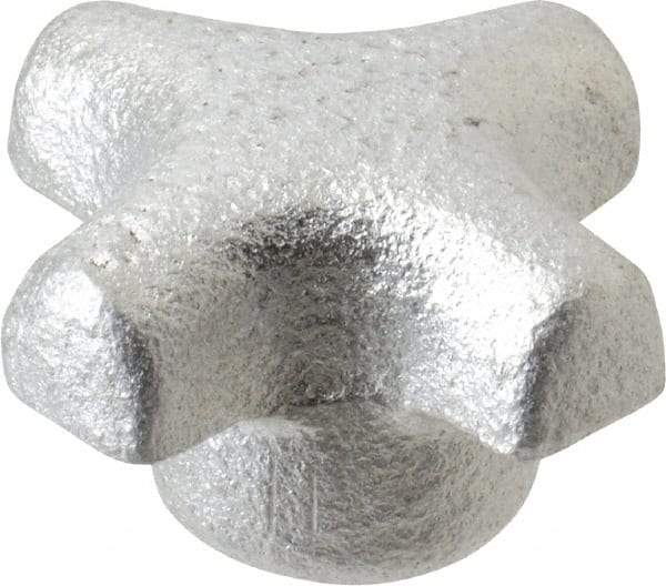 Jergens - 1-1/8" Head Diam, 4 Point Spoked Knob - 1/4-20 Hole, Cast Iron - Americas Industrial Supply