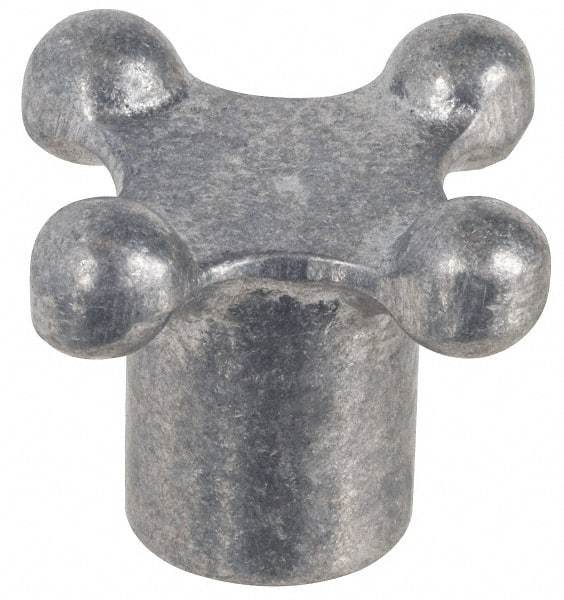 Jergens - 3" Head Diam, 4 Point Lobed Knob - 5/8" Hole, Aluminum - Americas Industrial Supply