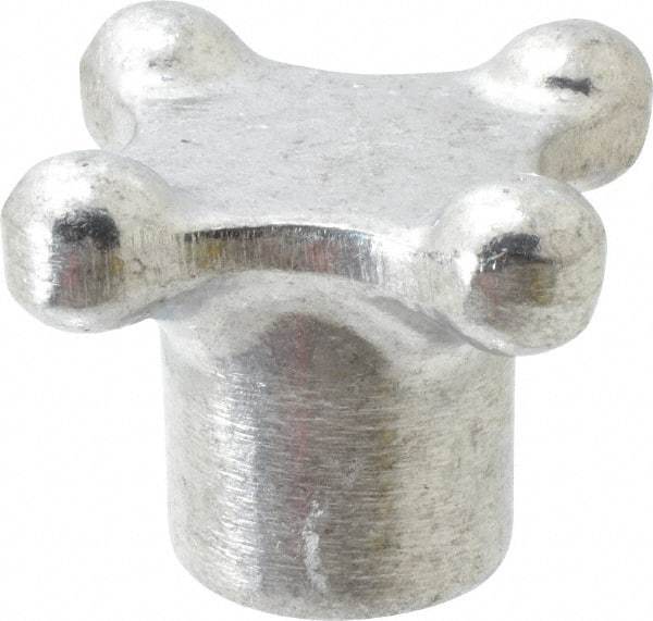 Jergens - 3" Head Diam, 4 Point Lobed Knob - Aluminum - Americas Industrial Supply