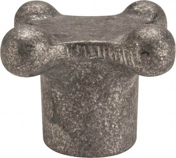 Jergens - 3" Head Diam, 4 Point Lobed Knob - 3/4" Hole, Aluminum - Americas Industrial Supply