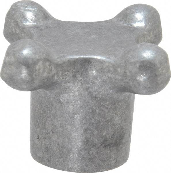 Jergens - 1-1/2" Head Diam, 4 Point Lobed Knob - 3/8-16 Hole, Aluminum - Americas Industrial Supply