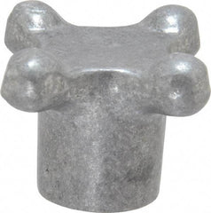 Jergens - 1-1/2" Head Diam, 4 Point Lobed Knob - 3/8-16 Hole, Aluminum - Americas Industrial Supply