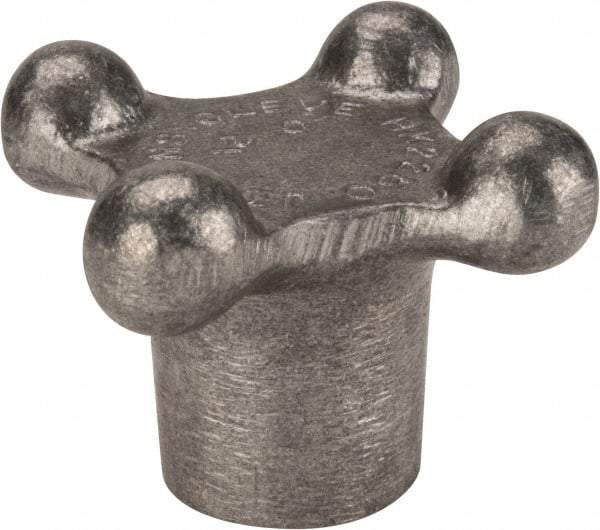 Jergens - 2-1/8" Head Diam, 4 Point Lobed Knob - 3/8-16 Hole, Aluminum - Americas Industrial Supply