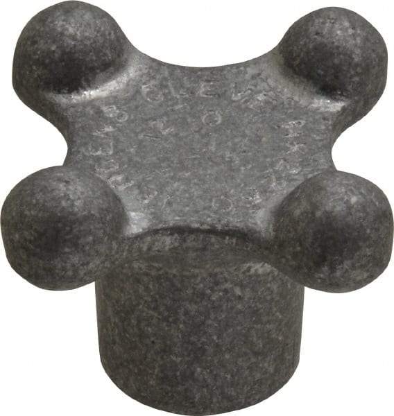 Jergens - 2-1/8" Head Diam, 4 Point Lobed Knob - 1/2-13 Hole, Aluminum - Americas Industrial Supply