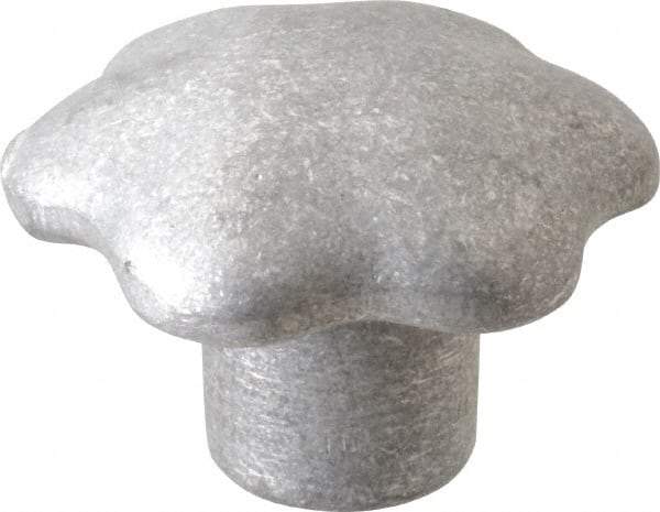 Jergens - 2-3/4" Head Diam, 6 Point Lobed (Palm-Grip) Knob - 1/2" Hole, Aluminum - Americas Industrial Supply