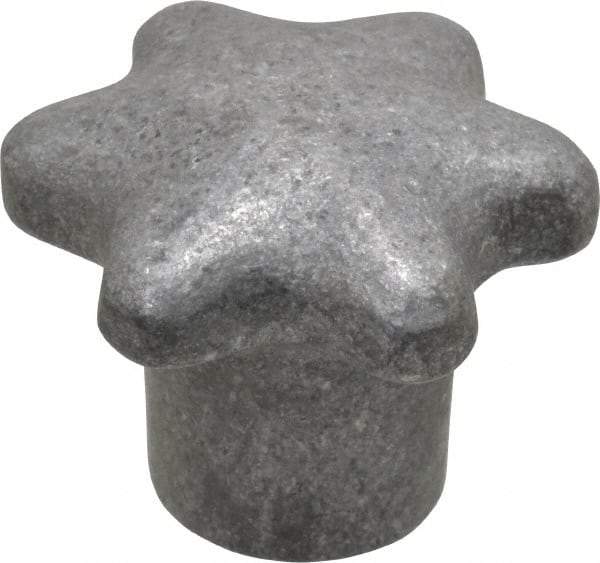 Jergens - 2" Head Diam, 6 Point Lobed (Palm-Grip) Knob - 3/8-16 Hole, Aluminum - Americas Industrial Supply