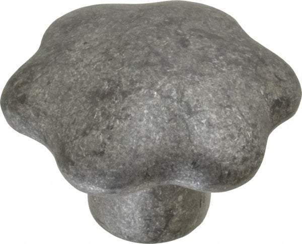 Jergens - 2-3/4" Head Diam, 6 Point Lobed (Palm-Grip) Knob - 1/2-13 Hole, Aluminum - Americas Industrial Supply