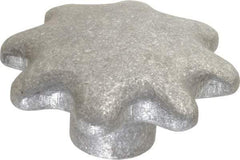 Jergens - 3-1/2" Head Diam, 6 Point Lobed (Palm-Grip) Knob - 1/2-13 Hole, Aluminum - Americas Industrial Supply