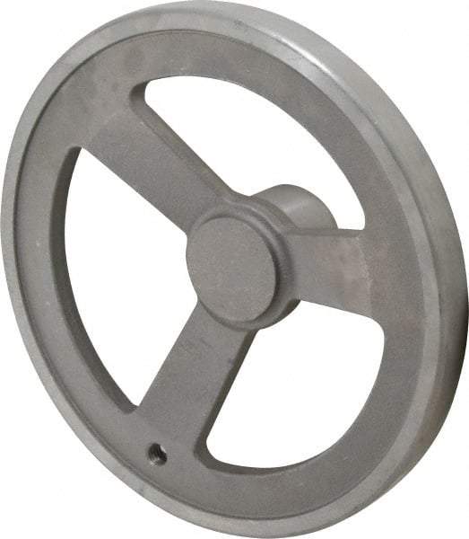 Jergens - 10", 3 Spoke Offset Handwheel with Handle - 2-3/8" Hub, Aluminum Alloy, Plain Finish - Americas Industrial Supply