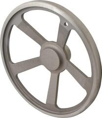 Jergens - 14", 5 Spoke Offset Handwheel with Handle - 2-3/4" Hub, Aluminum Alloy, Plain Finish - Americas Industrial Supply