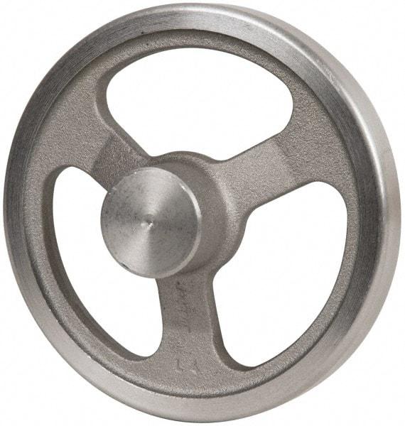 Jergens - 6", 3 Spoke Offset Handwheel - 1-1/2" Hub, Aluminum Alloy, Plain Finish - Americas Industrial Supply