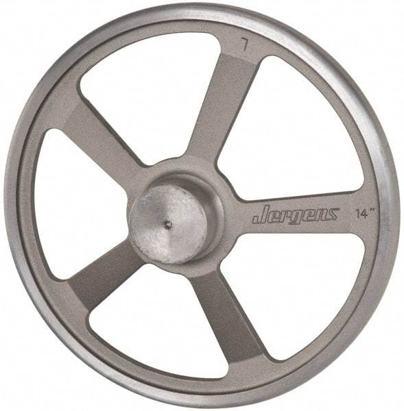 Jergens - 14", 5 Spoke Offset Handwheel - 2-3/4" Hub, Aluminum Alloy, Plain Finish - Americas Industrial Supply