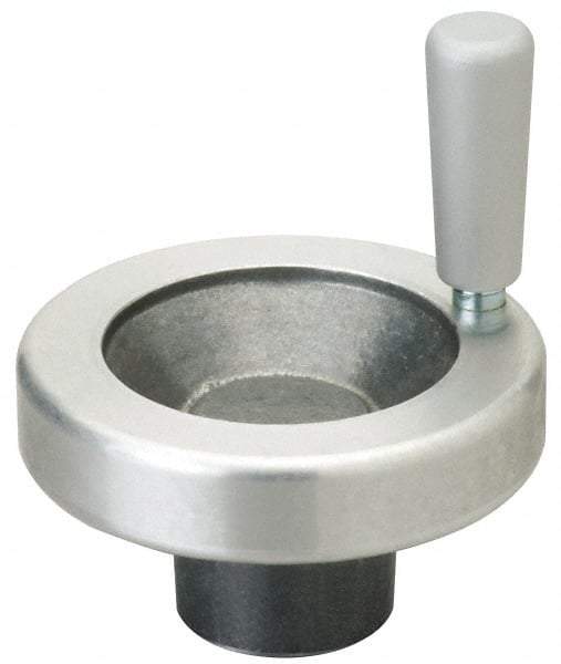 Jergens - 3" Diam, 1-1/4" Hub Diam, Grade #319, Aluminum Alloy, Angular Handwheel with Handle - 1-7/32" Hub Length, 5/8 Smaller to 1-11/16" Larger Diam - Americas Industrial Supply