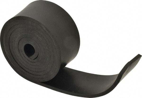 Made in USA - 3/16" Thick x 2" Wide x 60" Long, Neoprene Rubber Strip - Stock Length, 50 Shore A Durometer, 1,000 to 1,200 psi Tensile Strength, -40 to 212°F, Black - Americas Industrial Supply