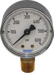 Wika - 2" Dial, 1/4 Thread, 0-600 Scale Range, Pressure Gauge - Lower Connection Mount, Accurate to 3-2-3% of Scale - Americas Industrial Supply