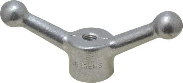 Jergens - 2 Offset Arms, 3/8-16" Hole, Tapped Speed Handle - 1-1/2" High, 1-1/8" Hub Diam - Americas Industrial Supply