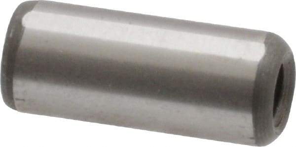 Jergens - 5/16" Diam x 3/4" Pin Length C-1215 Alloy Steel Pull Out Dowel Pin - C 47-58 & C 60-64 (Surface) Hardness, 1 Beveled & 1 Threaded End - Americas Industrial Supply