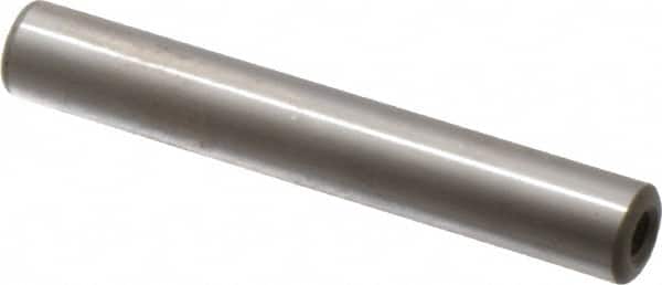 Jergens - 3/8" Diam x 2-1/2" Pin Length C-1215 Alloy Steel Pull Out Dowel Pin - C 47-58 & C 60-64 (Surface) Hardness, 1 Beveled & 1 Threaded End - Americas Industrial Supply