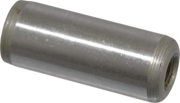 Jergens - 1/2" Diam x 1-1/4" Pin Length C-1215 Alloy Steel Pull Out Dowel Pin - C 47-58 & C 60-64 (Surface) Hardness, 1 Beveled & 1 Threaded End - Americas Industrial Supply