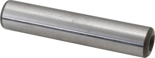 Jergens - 1/2" Diam x 2-1/2" Pin Length C-1215 Alloy Steel Pull Out Dowel Pin - C 47-58 & C 60-64 (Surface) Hardness, 1 Beveled & 1 Threaded End - Americas Industrial Supply