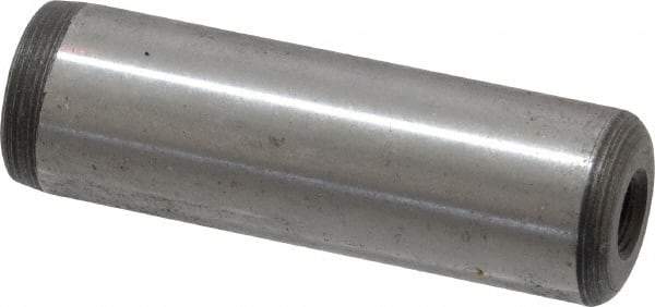 Jergens - 5/8" Diam x 2" Pin Length C-1215 Alloy Steel Pull Out Dowel Pin - C 47-58 & C 60-64 (Surface) Hardness, 1 Beveled & 1 Threaded End - Americas Industrial Supply