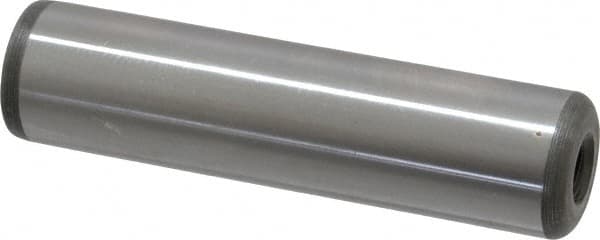 Jergens - 3/4" Diam x 3" Pin Length C-1215 Alloy Steel Pull Out Dowel Pin - C 47-58 & C 60-64 (Surface) Hardness, 1 Beveled & 1 Threaded End - Americas Industrial Supply