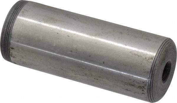 Jergens - 1" Diam x 2-1/2" Pin Length C-1215 Alloy Steel Pull Out Dowel Pin - C 47-58 & C 60-64 (Surface) Hardness, 1 Beveled & 1 Threaded End - Americas Industrial Supply