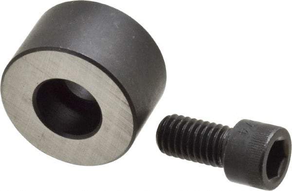 Jergens - 3/8-16 Thread, 1-1/4" OD, 3/4" High, Jig Foot - Black Oxide Finish, Low Carbon Steel, Case Hardened, 75-77 R30N Heat Treatment - Americas Industrial Supply