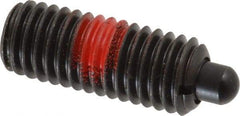 Jergens - 1/2-13, 1-1/4" Thread Length, 1/4" Plunger Projection, Steel Threaded Spring Plunger - 1/4" Max Plunger Diam, 1-1/4" Plunger Length, 6.6 Lb Init End Force, 17.4 Lb Final End Force, 1/4" Hex - Americas Industrial Supply