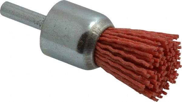 Value Collection - 7/8" Brush Diam, End Brush - Coarse Grade, 1/4" Diam Shank, 18,000 Max RPM - Americas Industrial Supply