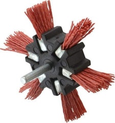 Value Collection - 4" OD, 1/4" Shank Diam, Nylon Wheel Brush - 1/2" Face Width - Americas Industrial Supply