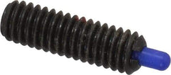 Jergens - 5/16-18, 1" Thread Length, 3/16" Plunger Projection, Steel Threaded Spring Plunger - 0.135" Max Plunger Diam, 1" Plunger Length, 3 Lb Init End Force, 15 Lb Final End Force, 5/32" Hex - Americas Industrial Supply