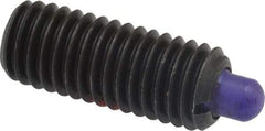 Jergens - 1/2-13, 1-1/4" Thread Length, 1/4" Plunger Projection, Steel Threaded Spring Plunger - 1/4" Max Plunger Diam, 1-1/4" Plunger Length, 6.6 Lb Init End Force, 17.4 Lb Final End Force, 1/4" Hex - Americas Industrial Supply